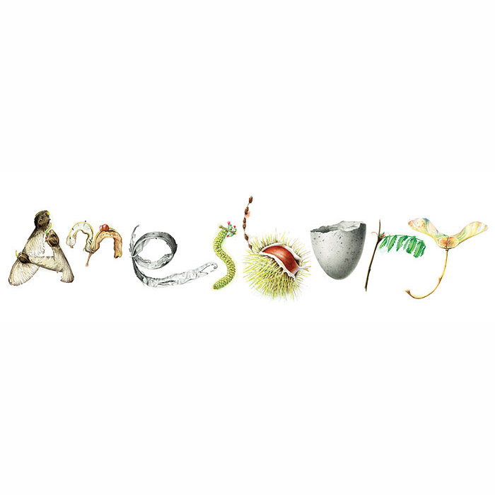 Illustration of the word Amesbury formed from natural objects