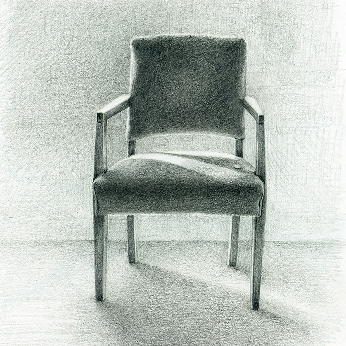 Illustration of sunlit chair and occupant