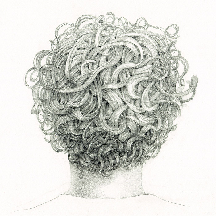 Illustration of a child's head with lots of curly hair