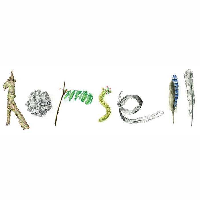 Illustration of the word Horsell formed from natural objects