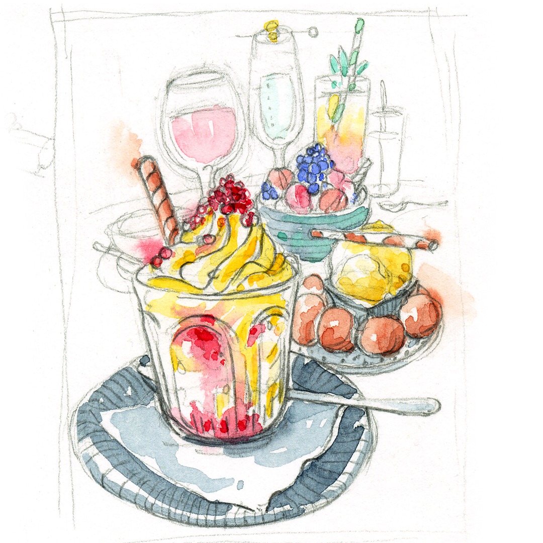 Illustratin of puddings